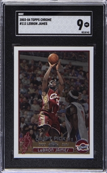 2003-04 Topps Chrome #111 LeBron James Rookie Card - SGC MINT 9